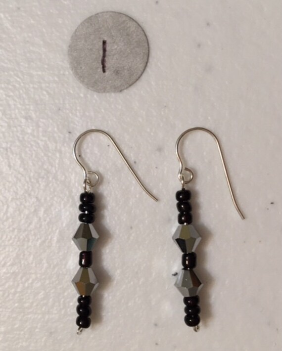 sterling Silber Perlen Kristall Ohrringe 490 von SandyNationJewelry