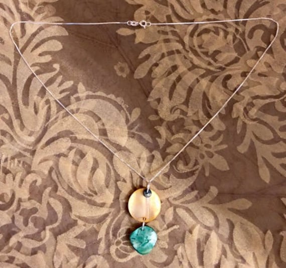 sterling Silber Perlmutt-Halskette 478 von SandyNationJewelry