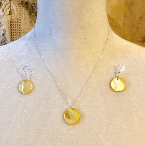 sterling Silber Perlmutt Schmuck Set 429 von SandyNationJewelry