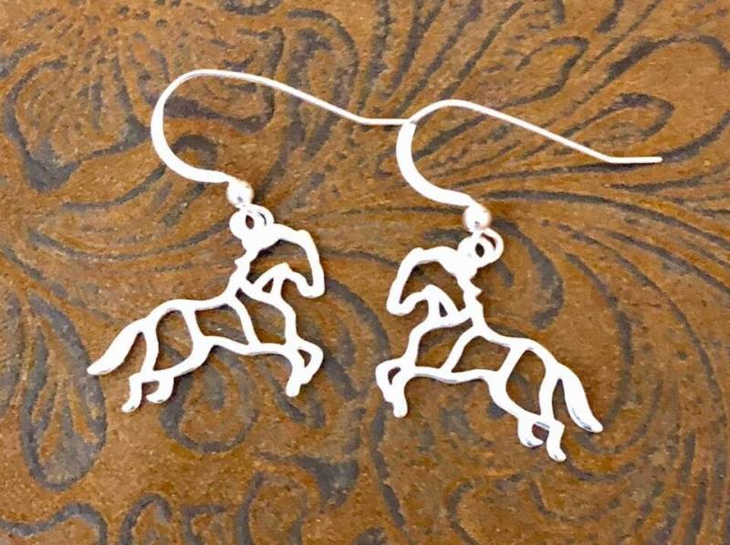 sterling Silber Pferde Ohrringe 302 von SandyNationJewelry