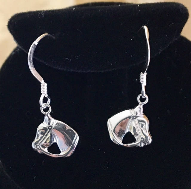 sterling Silber Pferdekopf Ohrringe 306 von SandyNationJewelry