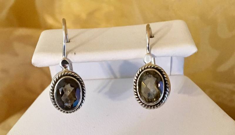 sterling Silber Rauchquarz Ohrringe 461 von SandyNationJewelry