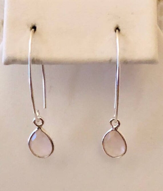 sterling Silber Rosenquarz Ohrringe 419 von SandyNationJewelry