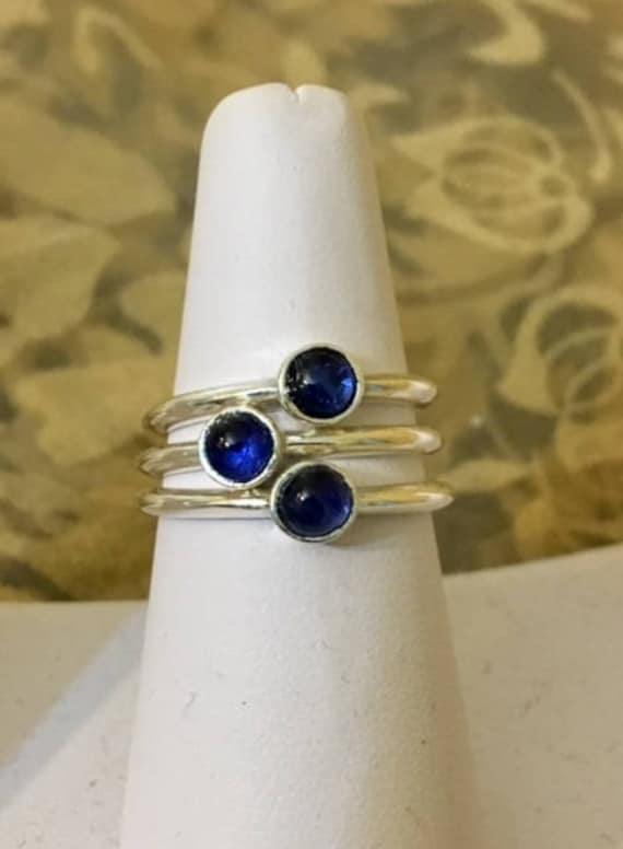 sterling Silber Saphir Ring 907 von SandyNationJewelry