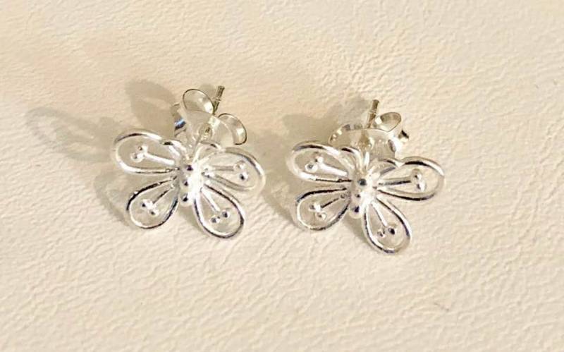 sterling Silber Schmetterling Ohrringe 1017 von SandyNationJewelry