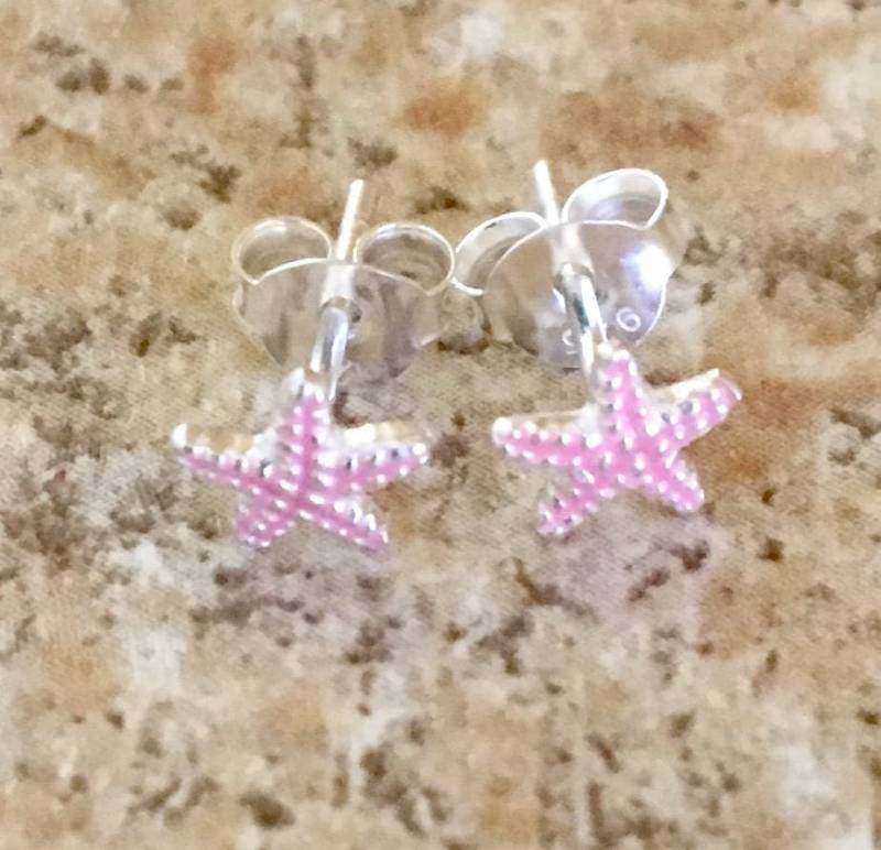 sterling Silber Seestern Ohrringe 1014 von SandyNationJewelry