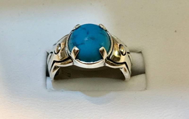 sterling Silber Türkis Ring 969 von SandyNationJewelry