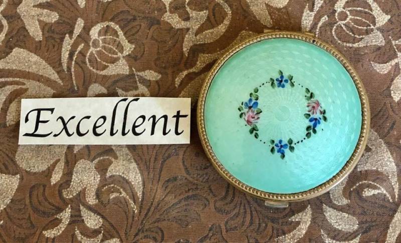 Vintage Cloisonne Emaille Evans Powder Compact 254 von SandyNationVintage