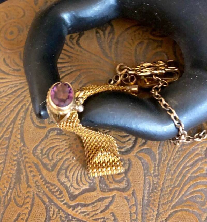 Vintage Dfb Amethyst Taschenuhr Anhänger 1016 von SandyNationVintage