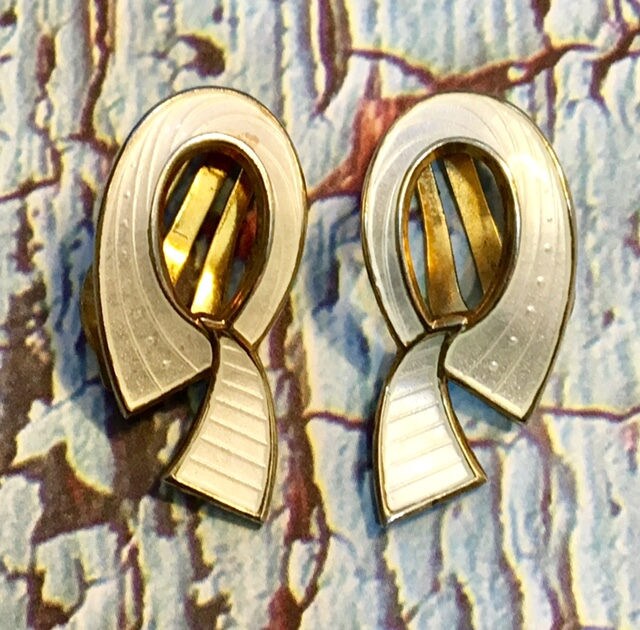 Vintage Ivar Holth Norwegen Sterling Silber Mid Century Modernist Ohrringe 361 von SandyNationVintage