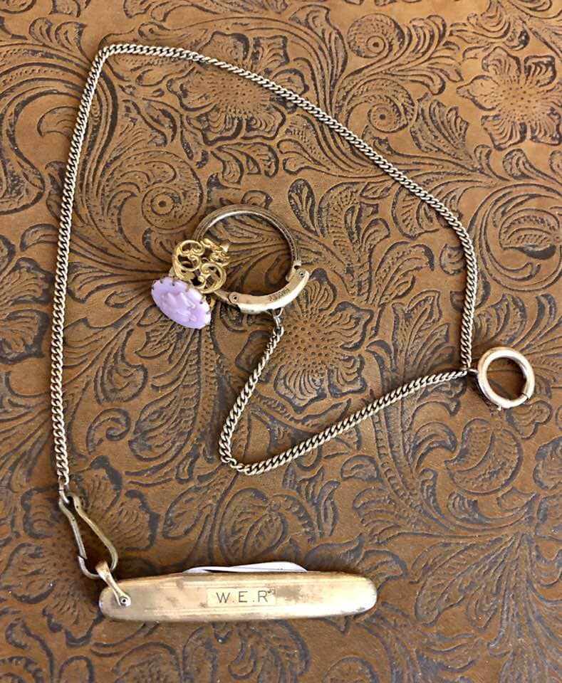 Vintage Taschenuhr Kette Und Taschenuhr-Messer 951 Von Hardy von SandyNationVintage