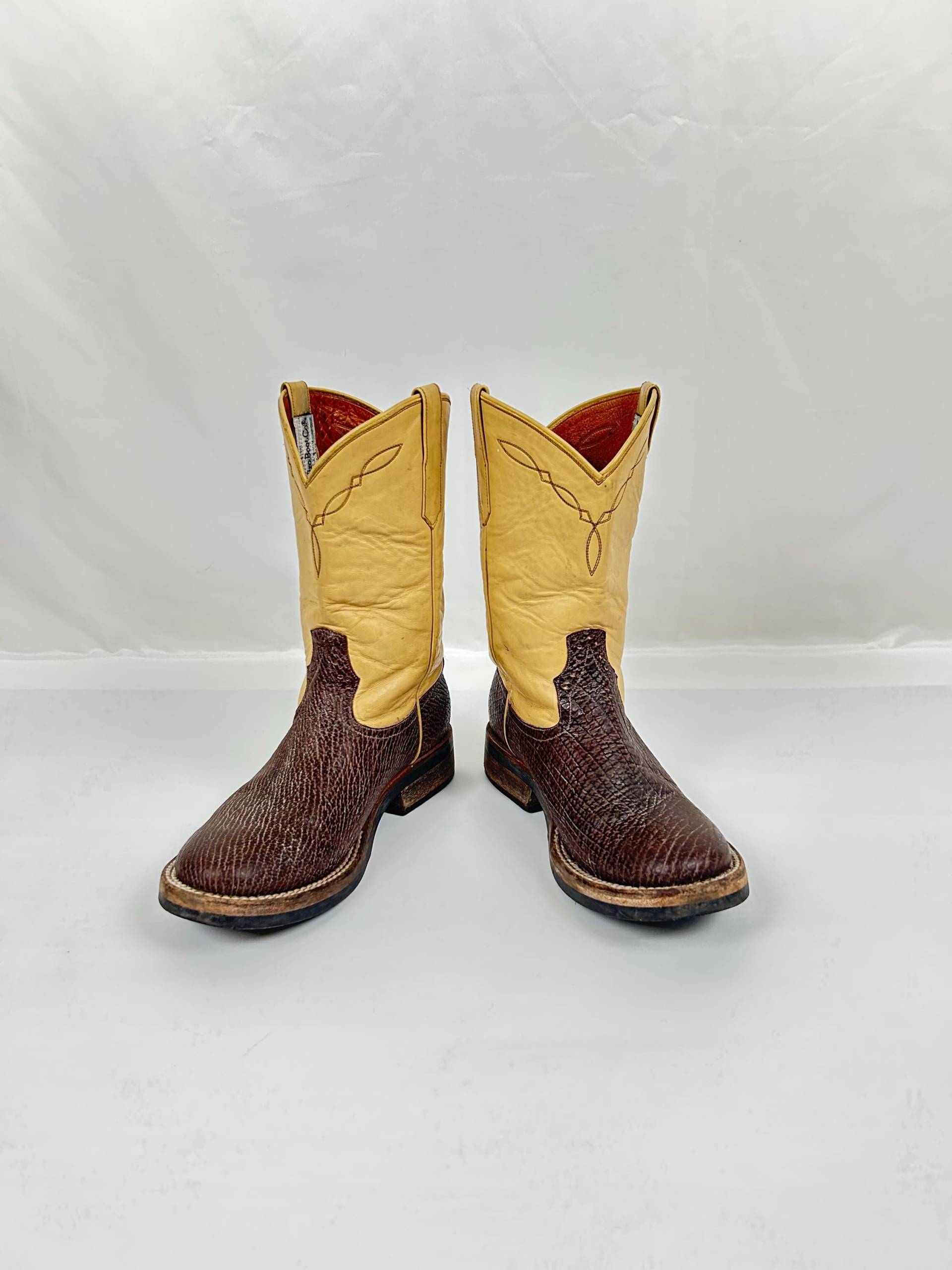 Vintage Ankle Boots Aus Leder in Zwei Tontönen Made Italien, Größe 37Eu/6Us Vintage Ankle Boots Aus Leder in Zwei Tontönen Made Italien, Größe 37Eu/6Us von SandyVintageBoutique