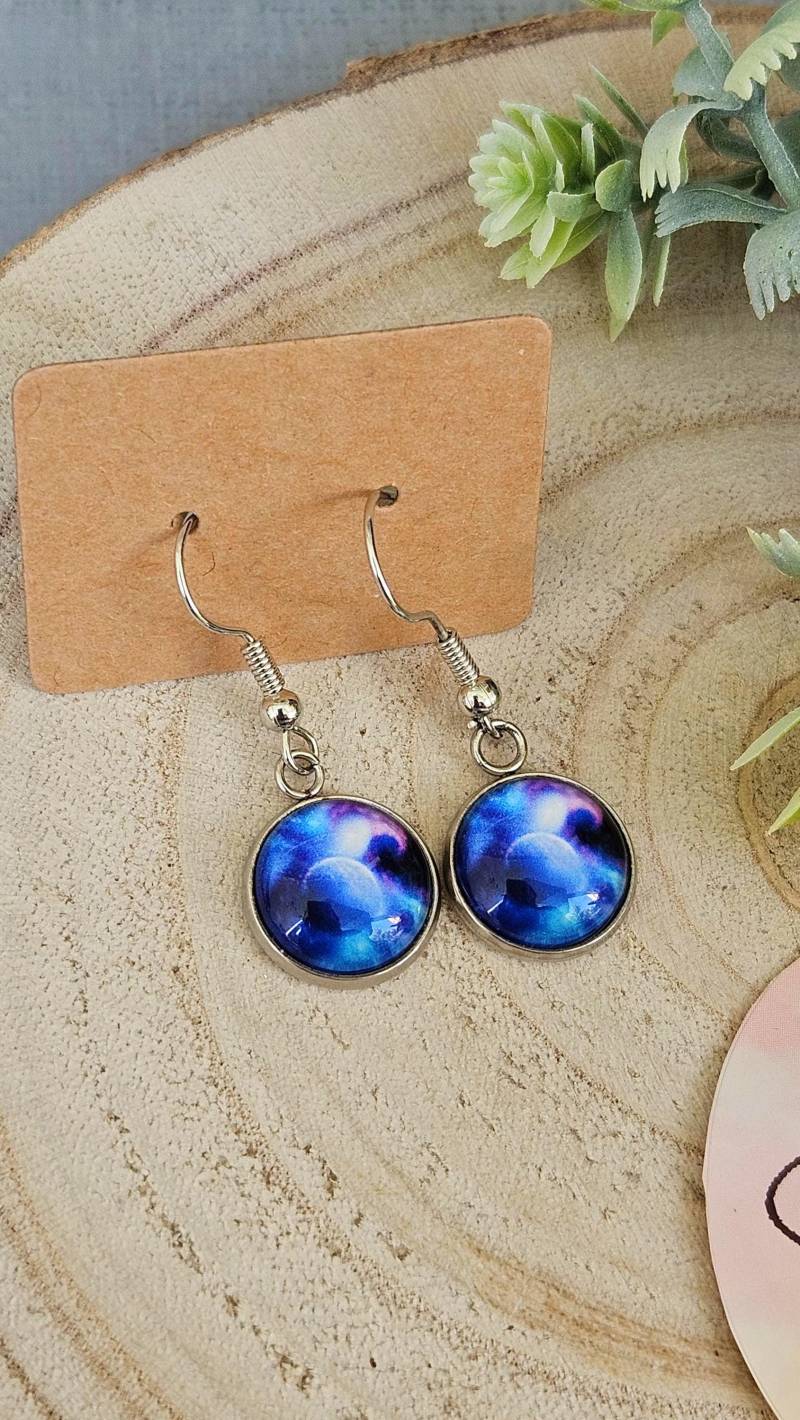 Ohrhänger Mit Planet-Motiv | Galaxie Schmuck Astronomie Ohrringe Handgemacht Geschenk Für Weltraumfans von SandysWelt25