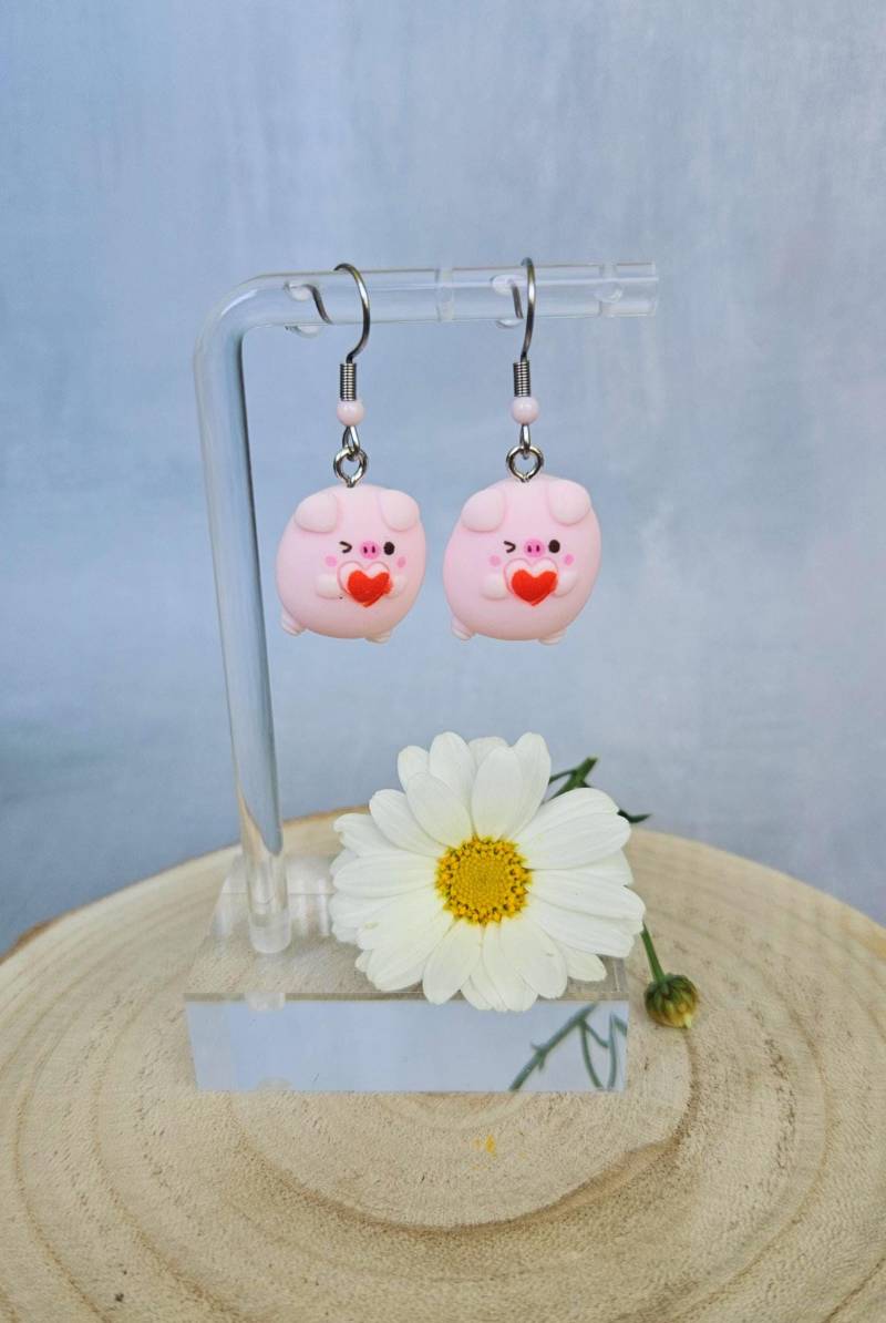 Ohrringe Schweinchen - Witzige Ohrhänger Glücksschwein von SandysWelt25