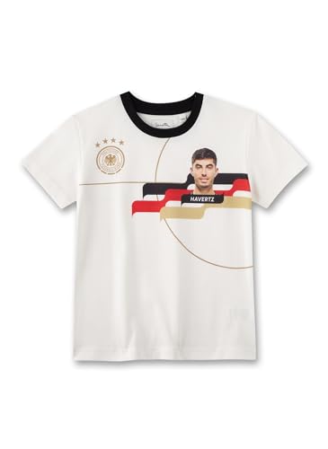 DFB Fan-T-Shirt Unisex Off-White | Hochwertiges und gemütliches Shirt aus Bio-Baumwolle für Mädchen & Jungen. Kurzarm Shirt mit DFB-Logo und Fußballer Kai Havertz | Kinder Bekleidung von Sanetta