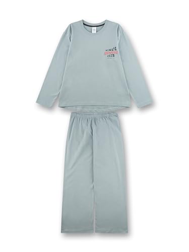 Mädchen-Schlafanzug Grün | Hochwertiger und bequemer Schlafanzug aus Baumwolle für Mädchen. Langarm Schlafanzug mit Wording | Pyjamaset für Mädchen von Sanetta