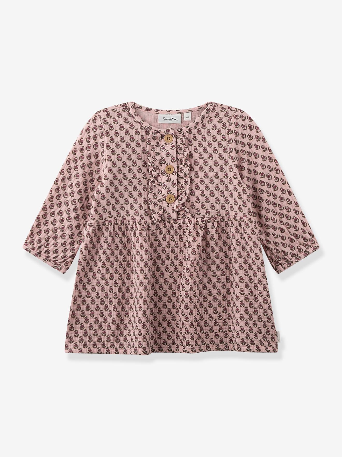 Rüschenkleid Mädchen Sanetta PURE Bio-Baumwolle pudrig von Sanetta