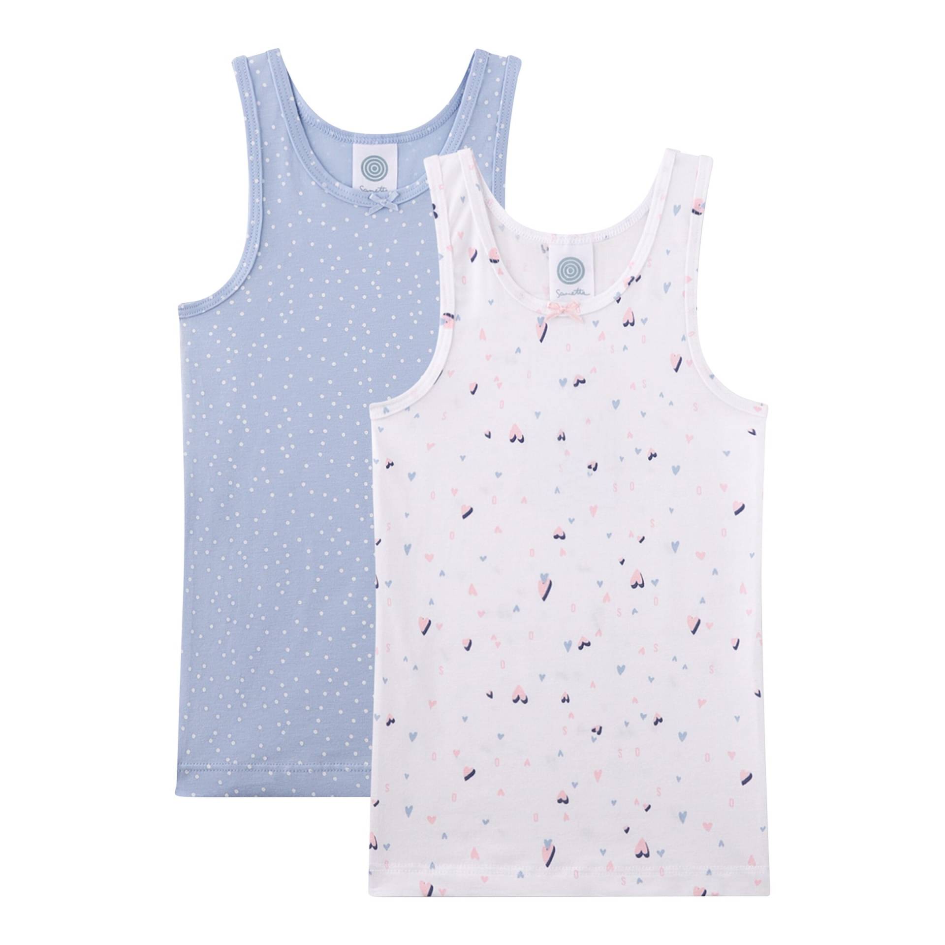 Sanetta 2er-Pack Unterhemden Herzen Punkte von Sanetta
