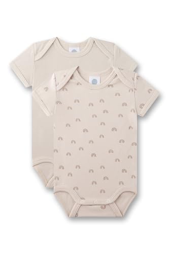 Sanetta Baby-Body Kurzarm (Doppelpack) beige Regenbogen | Hochwertiger und nachhaltiger Unisex-Body aus Bio-Baumwolle. Inhalt: 2er Set Baby Body von Sanetta