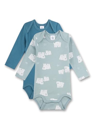 Sanetta Baby-Body langarm (Doppelpack) Blau | Hochwertiger und nachhaltiger Body für Jungen aus Bio-Baumwolle. Inhalt: 2er Set Baby Body von Sanetta