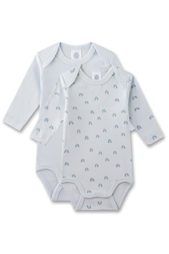Sanetta Baby-Body Langarm (Doppelpack) blau | Hochwertiger und nachhaltiger Unisex-Body aus Bio-Baumwolle. Inhalt: 2er Set Baby Body 098 von Sanetta