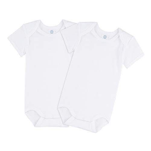 Sanetta Baby Body - Unisex, Kurzarm im Doppelpack aus Biobaumwolle, 62 von Sanetta