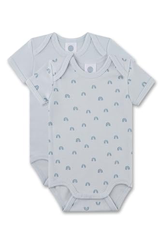 Sanetta Baby-Body kurzarm (Doppelpack) blau | Hochwertiger und nachhaltiger Unisex-Body aus Bio-Baumwolle. Inhalt: 2er Set Baby Body 080 von Sanetta