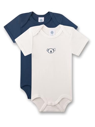 Sanetta Baby-Body kurzarm (Doppelpack) blau und beige | Hochwertiger und nachhaltiger Body für Jungen aus Bio-Baumwolle. von Sanetta