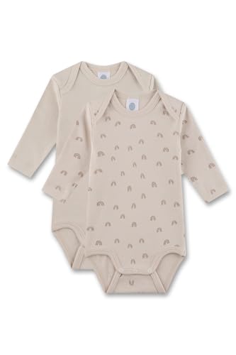 Sanetta Baby-Body langarm (Doppelpack) beige Regenbogen | Hochwertiger und nachhaltiger Unisex-Body aus Bio-Baumwolle. Inhalt: 2er Set Baby Body von Sanetta