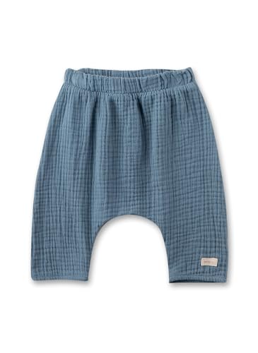 Sanetta Newborn-Hose Blau aus Musselin | Praktische und Bequeme Mousselin-Hose aus Bio-Baumwolle für Jungen. Baby Bekleidung von Sanetta