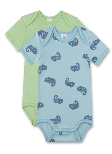 Sanetta Baby-Jungen 324317 Doppelpack Body halbarm, Milky Blue, 68 von Sanetta