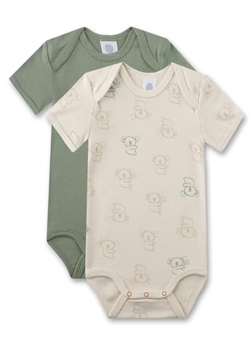 Sanetta Baby-Jungen 324333 Doppelpack Body halbarm, Kalk, 68 von Sanetta