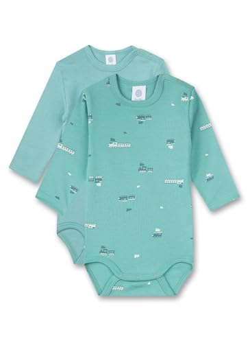 Sanetta Baby-Jungen 324437 Body Langarm Doppelpack, Green Aqua, 62 von Sanetta