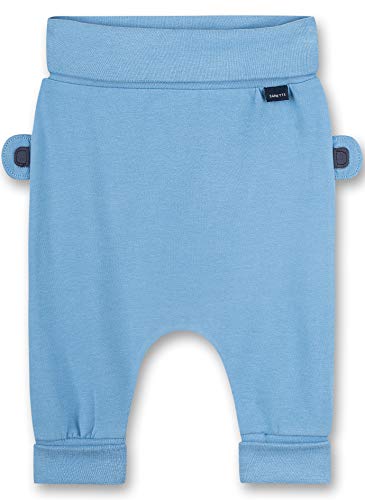 Sanetta Baby-Jungen Hose aus Strickstoff blau Freizeithose, Blue Sky, 56 von Sanetta