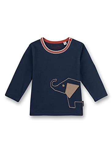 Sanetta Baby-Jungen Langarmshirt blau T-Shirt, Indigo Blue, 56 von Sanetta