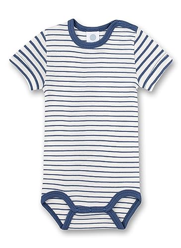 Sanetta Body halbarm Blau Ringel | Hochwertiger und nachhaltiger Body für Jungen aus Bio-Baumwolle. Baby Body 062 von Sanetta