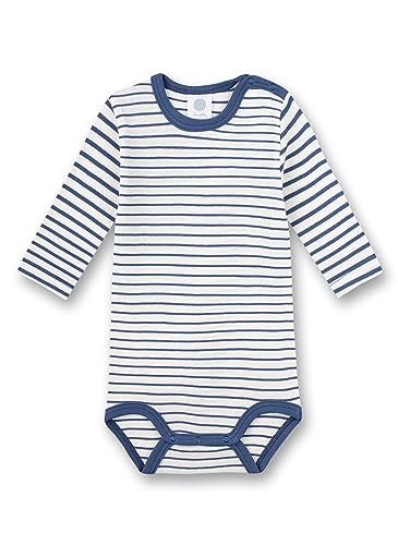 Sanetta Body Langarm Blau Ringel | Hochwertiger und nachhaltiger Body für Jungen aus Bio-Baumwolle. Baby Body 098 von Sanetta