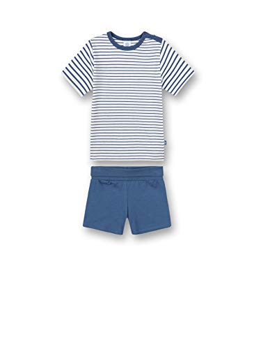 Sanetta Baby - Jungen Schlafanzug Kurz Blau Baby und Kleinkind Schlafanz ge, Ink Blue, 92 EU von Sanetta