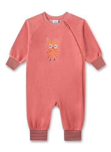 Sanetta Baby-Strampler rosa Nicki Eule | Praktischer und bequemer Strampler aus Baumwoll-Frottee für Mädchen. Baby Overall von Sanetta