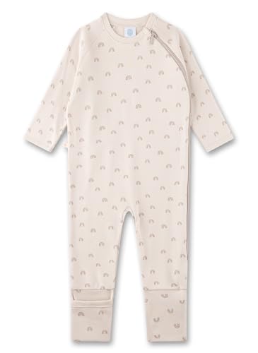 Sanetta Baby-Strampler beige Regenbogen | Praktischer und bequemer Unisex-Strampler aus Bio-Baumwolle. Baby Overall von Sanetta