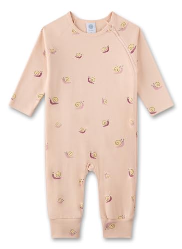 Sanetta Baby-Strampler beige Schnecken | Praktischer und bequemer Strampler aus Bio-Baumwolle für Mädchen. Baby Overall von Sanetta