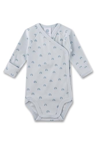 Sanetta Baby-Wickelbody blau | Nachhaltiger und süßer Unisex-Wickelbody aus Bio-Baumwolle. Baby Wickelbody von Sanetta