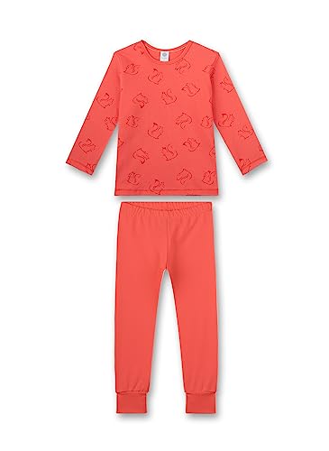Sanetta Mädchen-Schlafanzug lang Koralle | Bequemer Schlafanzug für Mädchen lang. | Pyjamaset Größe 128 von Sanetta