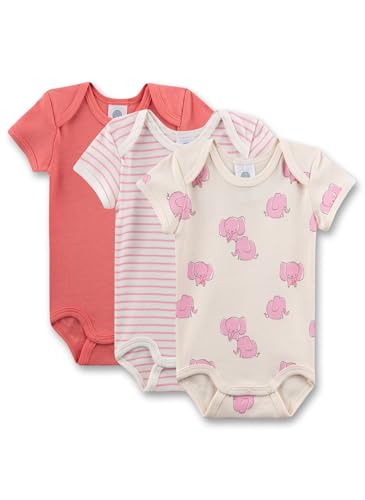 Sanetta Body (Dreierpack) Rosa | Hochwertiger und nachhaltiger Body für Mädchen aus Bio-Baumwolle. Inhalt: 3er Set Baby Body 074 von Sanetta