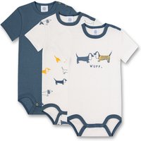 Sanetta Body 3er-Pack Offwhite/Blau Dackel von Sanetta