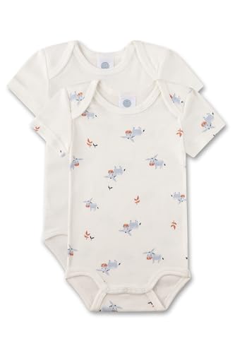 Sanetta Body Kurzarm (Doppelpack) Off-White | Hochwertiger und nachhaltiger Body für Jungen aus Bio-Baumwolle. Inhalt: 2er Set Baby Body von Sanetta