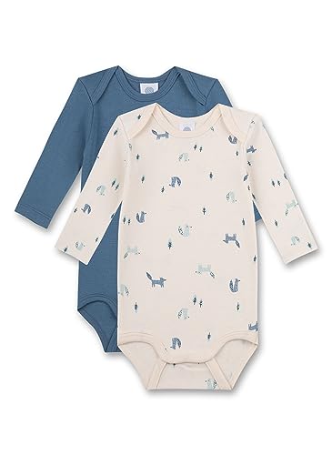 Sanetta Body Langarm (Doppelpack) Blau | Hochwertiger und nachhaltiger Body für Jungen aus Bio-Baumwolle. Inhalt: 2er Set Baby Body 056 von Sanetta