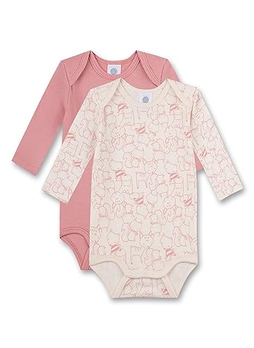 Sanetta Body Langarm (Doppelpack) Rosa | Hochwertiger und nachhaltiger Body für Mädchen aus Bio-Baumwolle. Inhalt: 2er Set Baby Body 080 von Sanetta