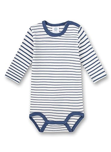 Sanetta Body Langarm Blau Ringel | Hochwertiger und nachhaltiger Body für Jungen aus Bio-Baumwolle. Baby Body 092 von Sanetta