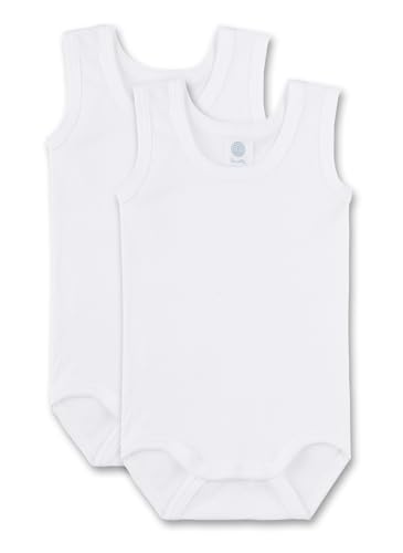 Sanetta Baby-Body ohne Arm (Doppelpack) weiß | Hochwertiger und nachhaltiger Body für Babys aus Bio-Baumwolle. Inhalt: 2er Set Baby Body von Sanetta